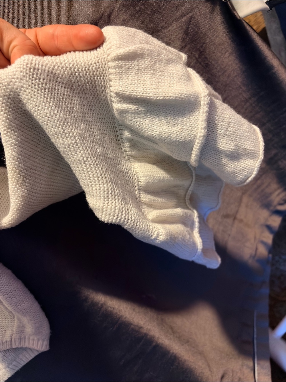 Express Cream Cold-Shoulder Ribbed Knit Top - Picture 5 of 9
